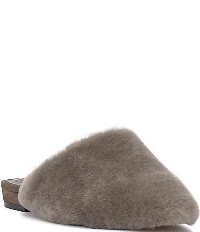 Vince Camuto Samara Shearling Slip On Flat Mules