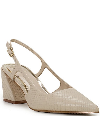 Vince Camuto Sindree Snaked Leather Slingback Pumps