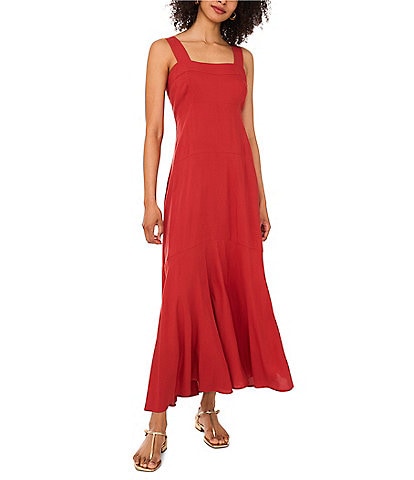 Vince Camuto Square Neck Sleeveless Shift Maxi Dress