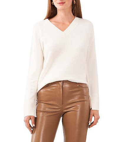 Vince Camuto Sweater V-Neck Long Sleeve Pullover