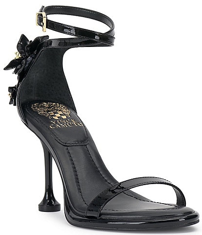 Vince Camuto Tanvie Flower Embellished Patent Leather Sandals