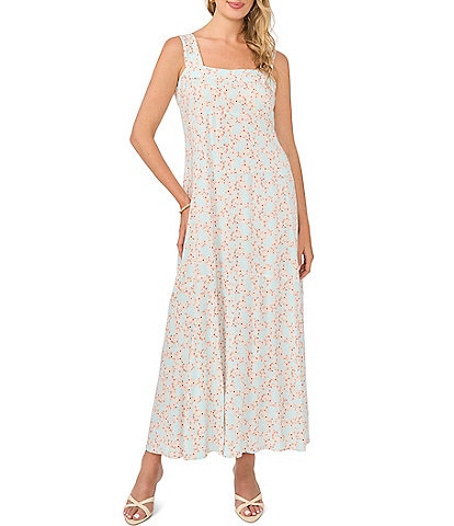 Vince Camuto Thick Strap Square Neck Maxi Dress