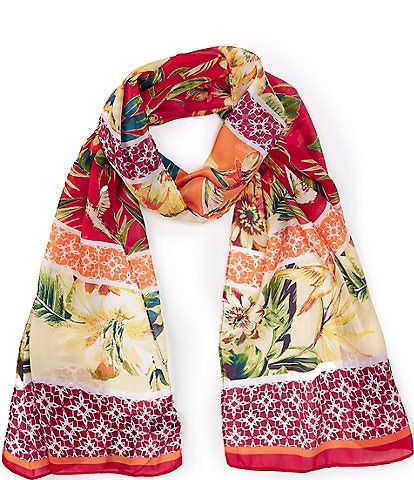 Vince Camuto Tropical Floral Oblong Scarf