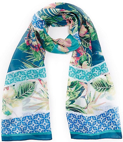Vince Camuto Tropical Floral Oblong Scarf
