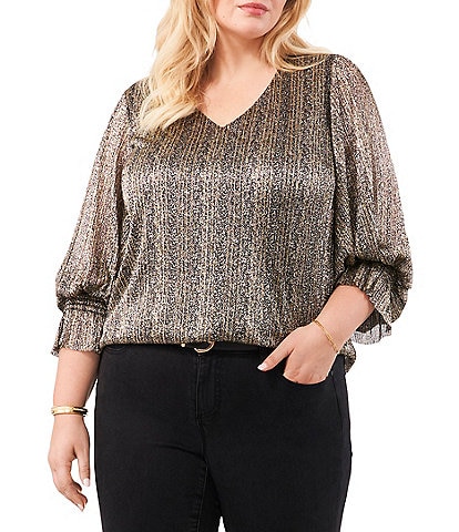 Vince Camuto V-Neck 3/4 Sleeve Blouse