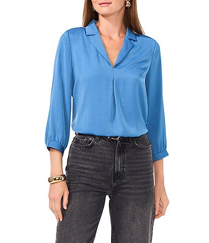 Vince Camuto V Neck 3/4 Sleeve Blouse