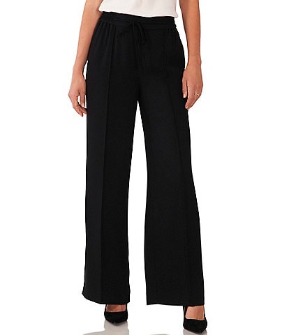 Vince Camuto Wide Leg Drawstring Elastic Waist Front Seam Soft Ottoman Pull-On Pant