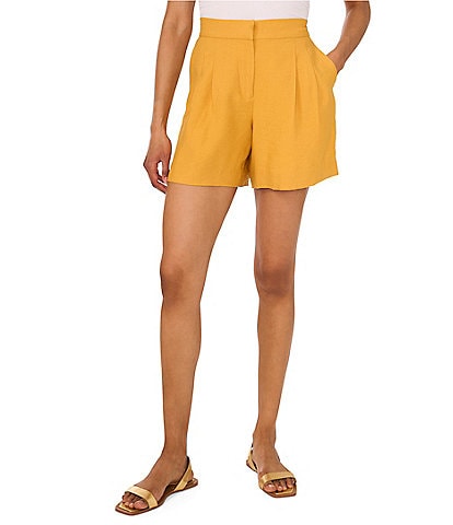 Vince Camuto Woven Pleated Elastic Back Waistband Shorts