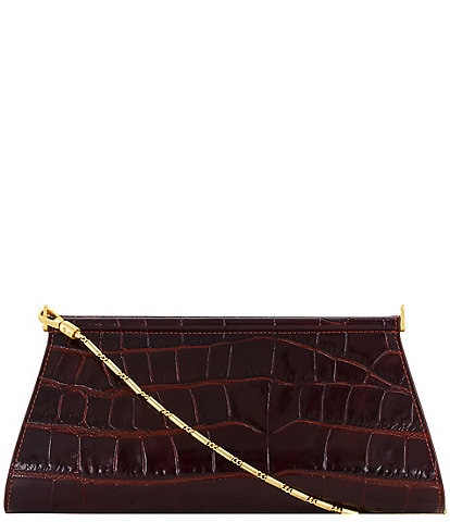 Vince Double Bar Pouch Frame Croc Shoulder Bag