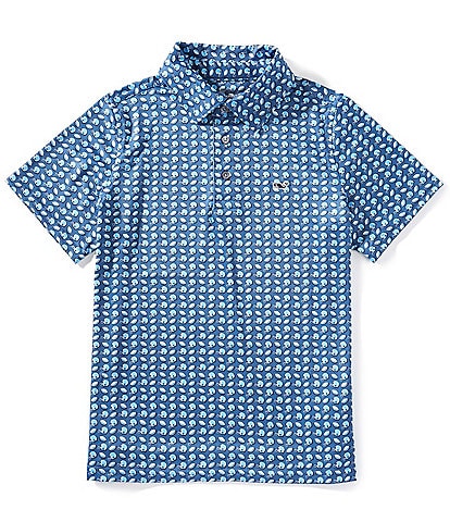 Vineyard Vines Big Boys Sankaty Print Performance Polo Shirt