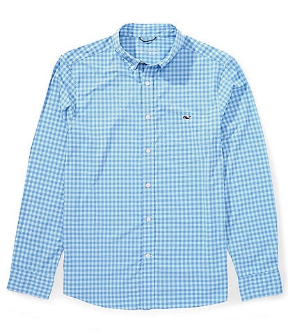 Vineyard Vines Topsail Gingham Featherweight Performance Stretch Long Sleeve Woven Shirt