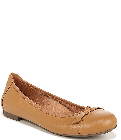 Vionic Amorie Leather Ballerina Bow Flats