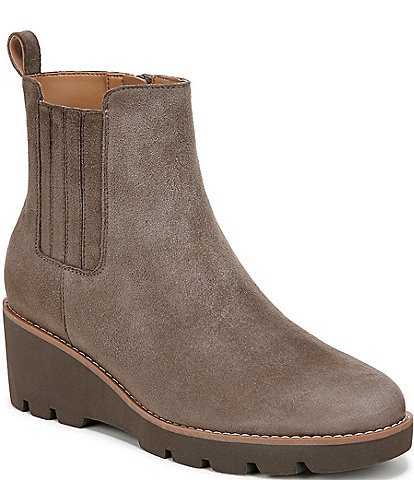 Vionic Aria Suede Lugged Wedge Booties