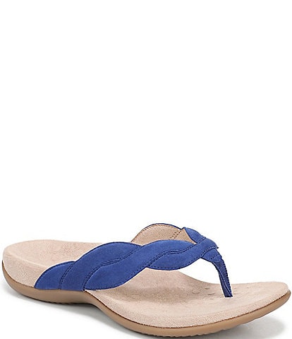 Vionic Bella Braid Suede Thong Sandals
