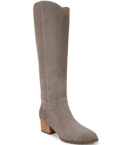 Vionic Bixby Suede Stacked Heel Tall Boots