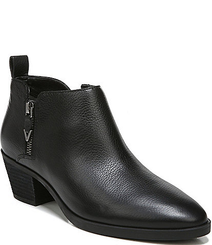 Vionic Cecily Leather Side Zipper Booties