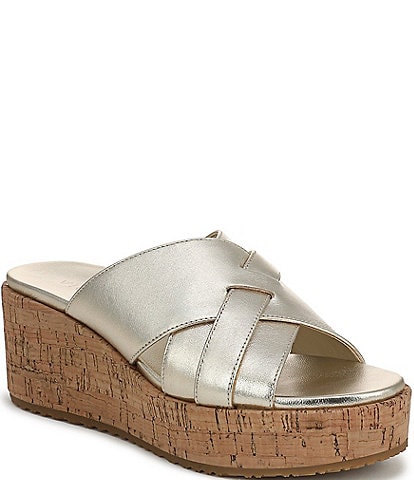 Vionic Dawn Leather Wedge Sandals