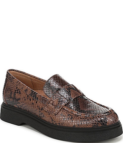Vionic Dolores Snake Print Leather Loafers