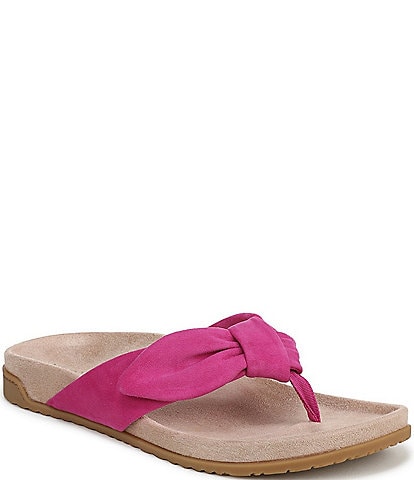 Vionic Eva Suede Bow Detail Thong Sandals