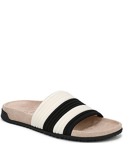 Vionic Evie Compression Stripe Knit Slide Sandals