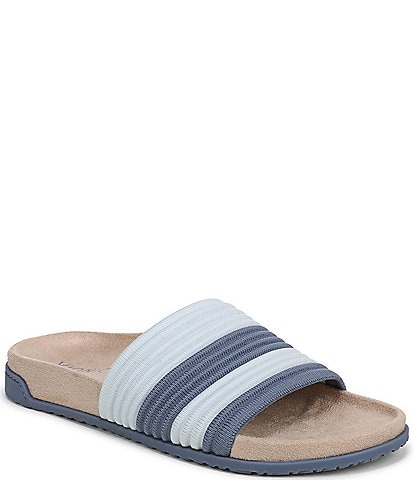 Vionic Evie Compression Stripe Knit Slide Sandals