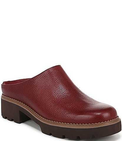 Vionic Fairfax Leather Lug Sole Mules