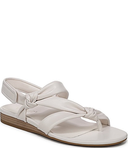 Vionic Geneva Leather Thong Mini Wedge Sandals