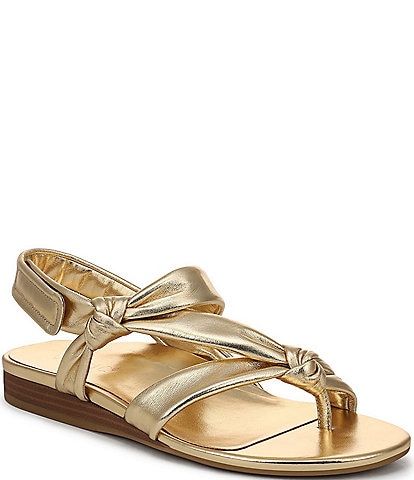 Vionic Geneva Leather Thong Mini Wedge Sandals