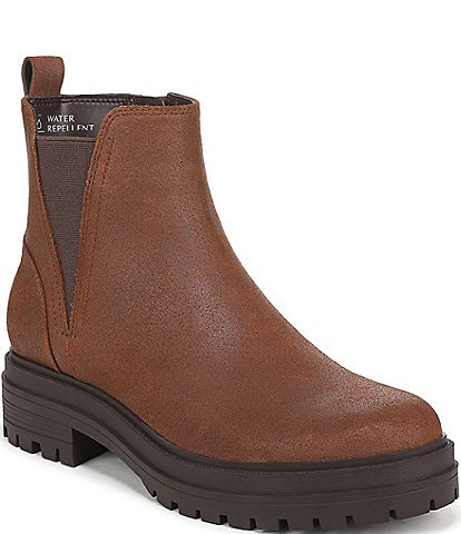 Vionic Georgina Water Repellent Leather Lug Sole Booties