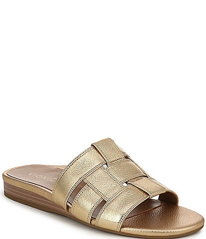 Vionic Glendora Leather Mini Wedge Sandals