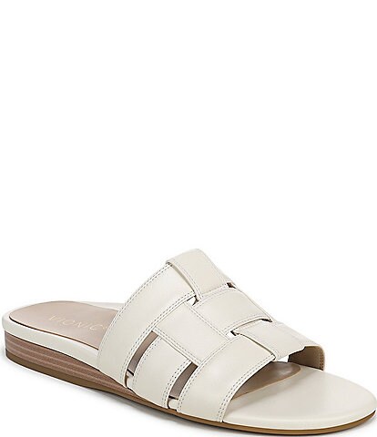 Vionic Glendora Leather Mini Wedge Sandals