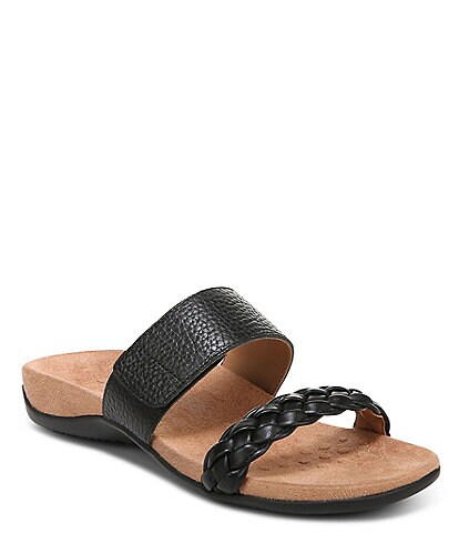 Vionic Jeanne Braided Leather Slide Sandals