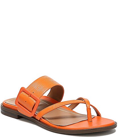 Vionic Julep Leather Buckle Detail Slip-On Thong Sandals