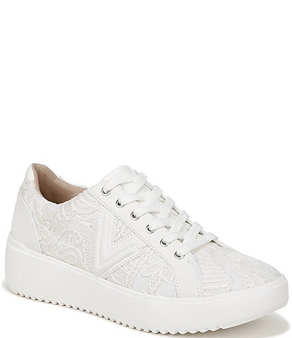 Vionic Kearny Leather and Lace Platform Lace-Up Sneakers