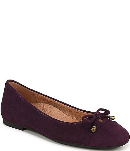 Vionic Klara Bow Detail Suede Ballet Flats