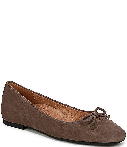 Vionic Klara Bow Detail Suede Ballet Flats