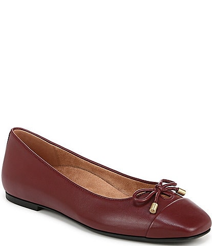 Vionic Klara Leather Bow Detail Ballet Flats