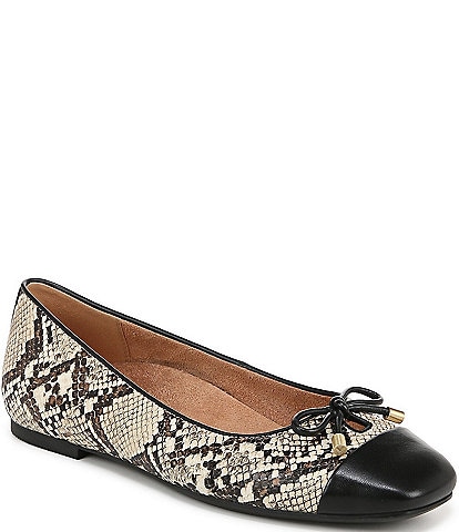 Vionic Klara Snake Print Leather Ballet Flats