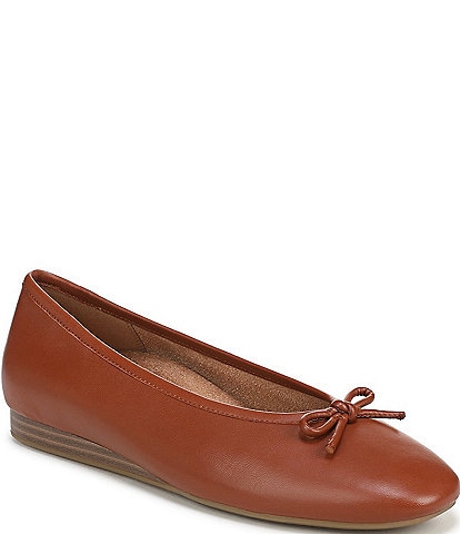 Vionic Larissa Leather Bow Detail Ballet Flats