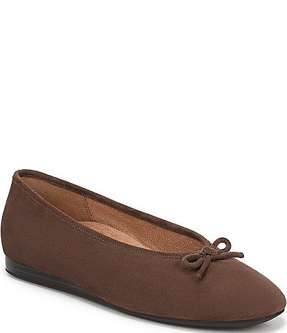 Vionic Larissa Suede Bow Detail Ballet Flats