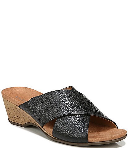 Vionic Leticia Leather Cross Band Sandals