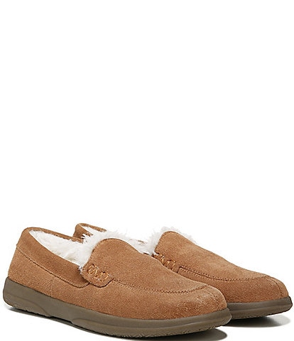 Vionic Lynez Suede Faux Shearling Lined Slippers