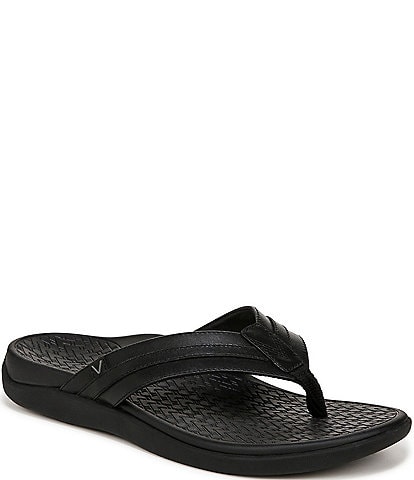 Vionic Men's Tide II Leather Toe Post Sandals