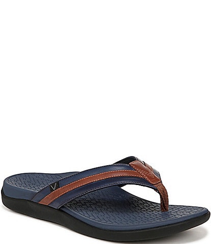 Vionic Men's Tide II Leather Toe Post Sandals