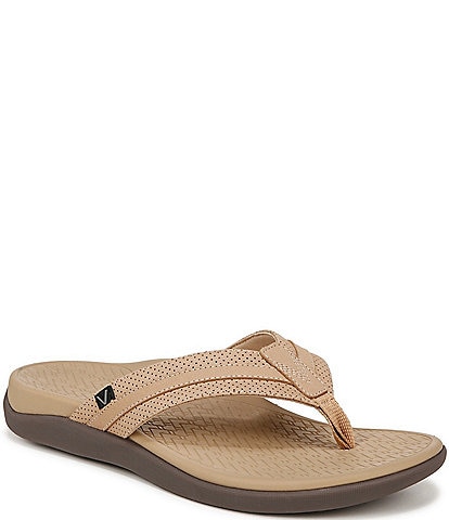 Vionic Men's Tide II Nubuck Suede Toe Post Sandals