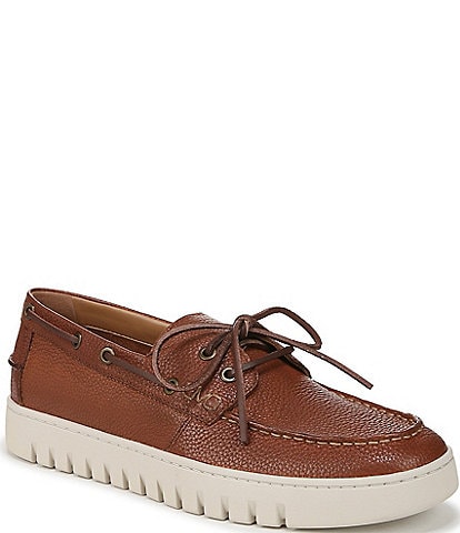 Vionic Men's Uptown Boat Leather Slip On Boat Shoes