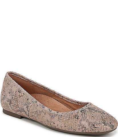 Vionic Orinda Snake Print Leather Ballet Flats