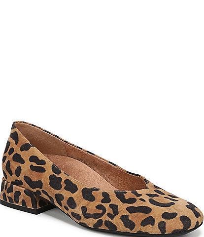 Vionic Petra Suede Leopard Print Heel Pumps
