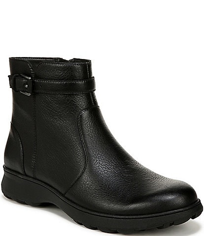 Vionic Redding Leather Buckle Ankle Booties