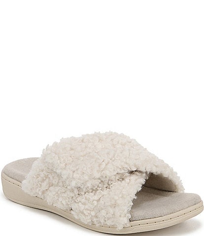 Vionic Relax Faux Shearling Slide Slippers